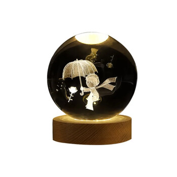 6 εκατοστά 3D κρυστάλλινη σφαίρα Crystal Planet Night Light με λέιζερ χαραγμένο ηλιακό σύστημα Globe Astronomy Δώρο γενεθλίων Διακόσμηση επιφάνειας εργασίας σπιτιού