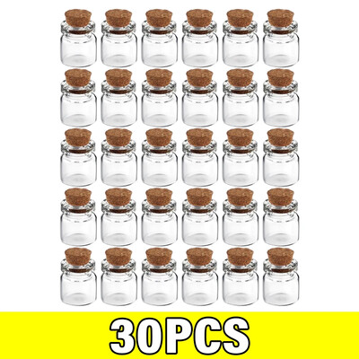 Mini sticle transparente de sticlă Artizanat cu mesaje goale Sticla de dorințe cu plută pentru ziua de naștere Decor pentru petrecerea de nuntă Cadou cu ridicata