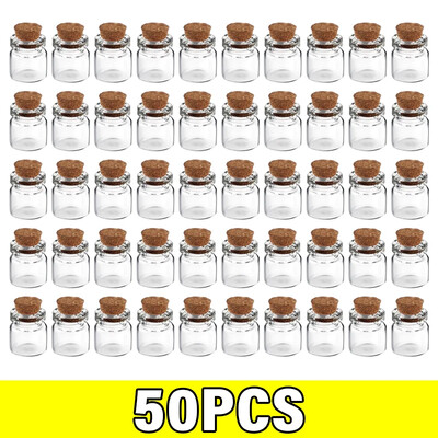 Mini sticle transparente de sticlă Artizanat cu mesaje goale Sticla de dorințe cu plută pentru ziua de naștere Decor pentru petrecerea de nuntă Cadou cu ridicata