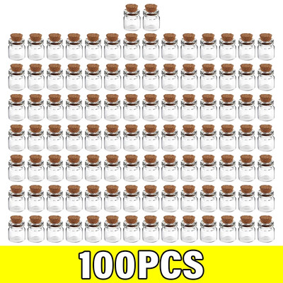 Mini sticle transparente de sticlă Artizanat cu mesaje goale Sticla de dorințe cu plută pentru ziua de naștere Decor pentru petrecerea de nuntă Cadou cu ridicata