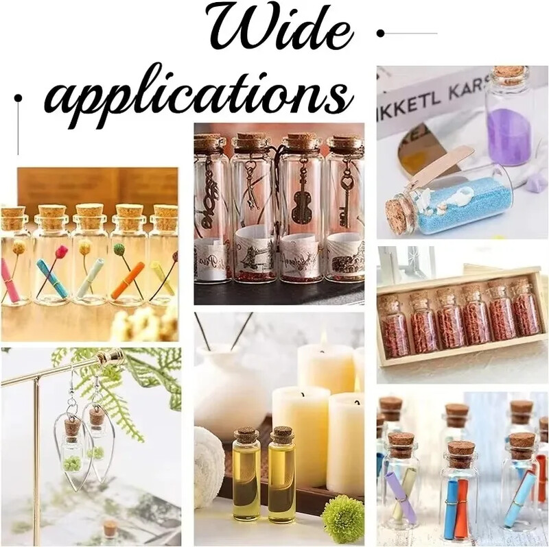 Mini sticle transparente de sticlă Artizanat cu mesaje goale Sticla de dorințe cu plută pentru ziua de naștere Decor pentru petrecerea de nuntă Cadou cu ridicata