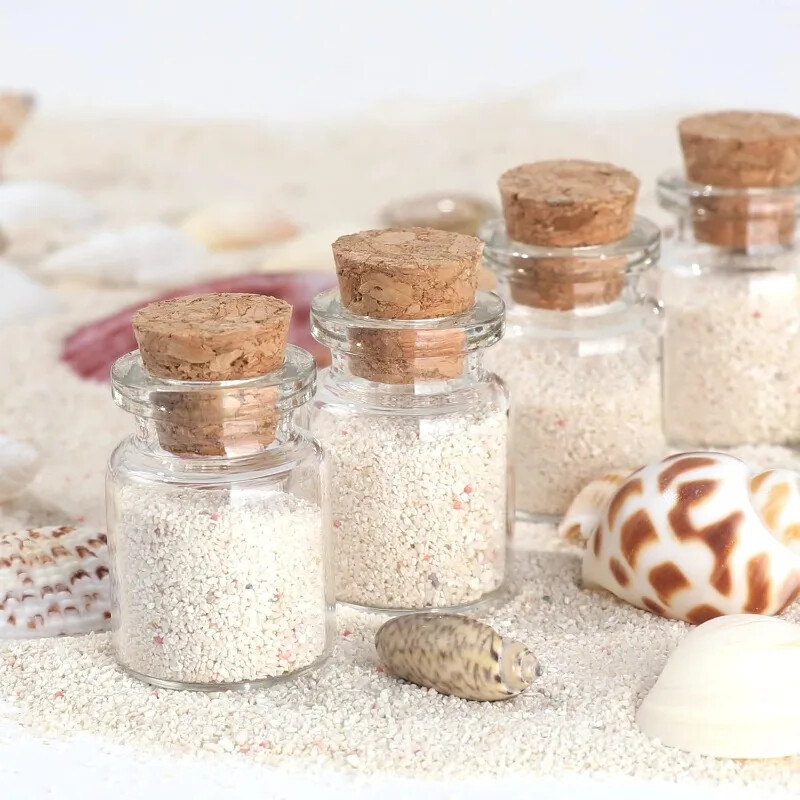 Mini sticle transparente de sticlă Artizanat cu mesaje goale Sticla de dorințe cu plută pentru ziua de naștere Decor pentru petrecerea de nuntă Cadou cu ridicata