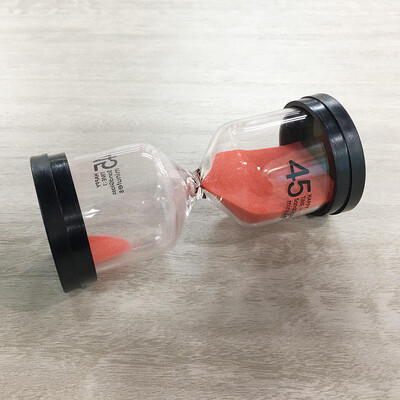 HOT 45 de minute Mini temporizator clepsidra Copii creativi fac teme Curățarea dinților Cronometru din sticlă de nisip Decorarea casei Ceas cu nisip 13*6cm