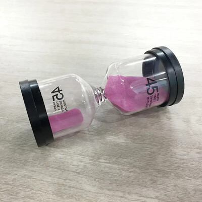 HOT 45 de minute Mini temporizator clepsidra Copii creativi fac teme Curățarea dinților Cronometru din sticlă de nisip Decorarea casei Ceas cu nisip 13*6cm