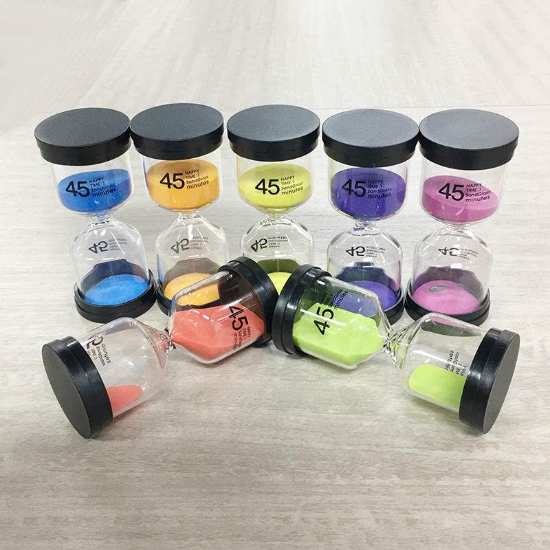 HOT 45 de minute Mini temporizator clepsidra Copii creativi fac teme Curățarea dinților Cronometru din sticlă de nisip Decorarea casei Ceas cu nisip 13*6cm