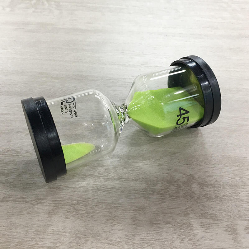 HOT 45 de minute Mini temporizator clepsidra Copii creativi fac teme Curățarea dinților Cronometru din sticlă de nisip Decorarea casei Ceas cu nisip 13*6cm