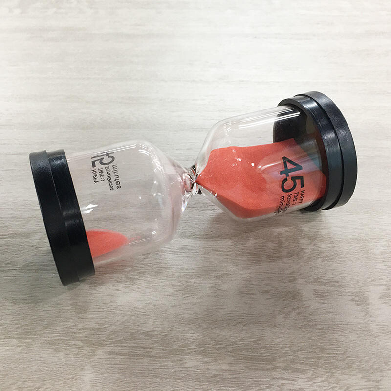 HOT 45 de minute Mini temporizator clepsidra Copii creativi fac teme Curățarea dinților Cronometru din sticlă de nisip Decorarea casei Ceas cu nisip 13*6cm