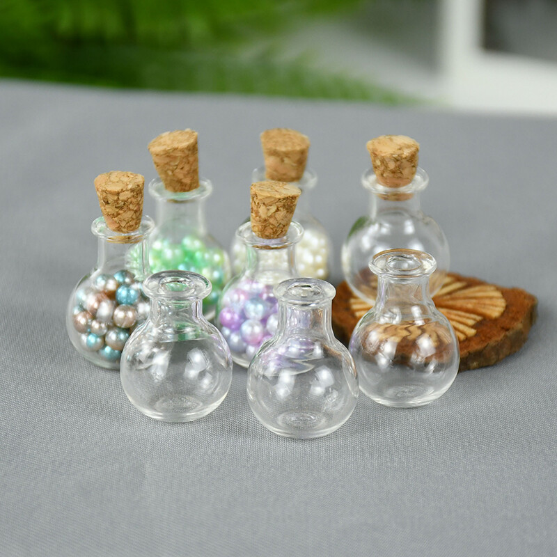 10 buc. Mini sticla de sticla transparenta, nunta, petrecere de aniversare, dop mic de pluta, sticla de dorinte, pentru decorarea casei, mini container