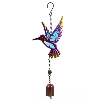 Wind Chime Hummingbirds Dragonflies Μεταλλικό Γυαλί ζωγραφισμένο Χειροτεχνία Κρεμαστά μενταγιόν Κουδούνι σωλήνας αλουμινίου Σπίτι Αυλή Κρεμαστά διακοσμητικά