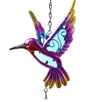 Wind Chime Hummingbirds Dragonflies Μεταλλικό Γυαλί ζωγραφισμένο Χειροτεχνία Κρεμαστά μενταγιόν Κουδούνι σωλήνας αλουμινίου Σπίτι Αυλή Κρεμαστά διακοσμητικά