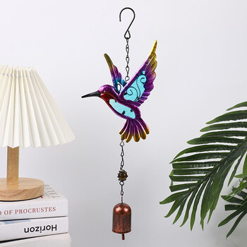 Wind Chime Hummingbirds Dragonflies Μεταλλικό Γυαλί ζωγραφισμένο Χειροτεχνία Κρεμαστά μενταγιόν Κουδούνι σωλήνας αλουμινίου Σπίτι Αυλή Κρεμαστά διακοσμητικά