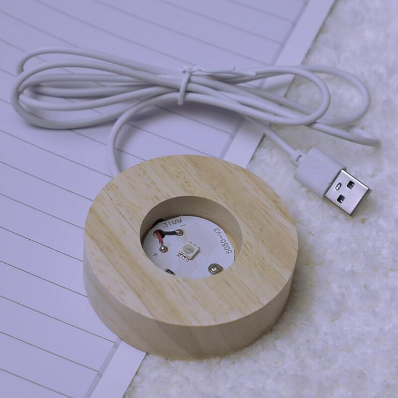 Minge de cristal 3D 6 cm Planetă de sticlă LED Lumină de noapte caldă Gravat cu laser Sistem solar Glob Univers Cadou de zi de naștere Bază din lemn