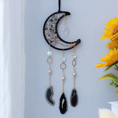 Agat colorat natural Arborele vieții Captatoare de vise 7 Chakre Pietre prețioase Grădină Captatoare de vise din cristale Agățate pe perete Decorații pentru casă