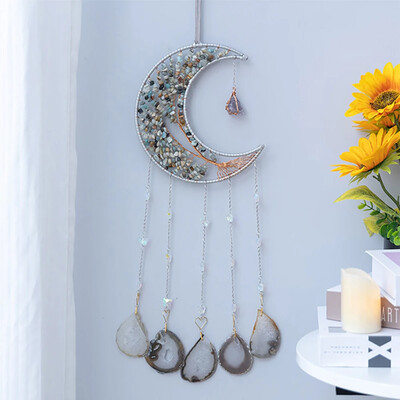 Agat colorat natural Arborele vieții Captatoare de vise 7 Chakre Pietre prețioase Grădină Captatoare de vise din cristale Agățate pe perete Decorații pentru casă