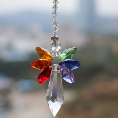 Curcubeu Cristal Înger Suncatcher Chakra Pandantiv Fermec pentru mașină Ușă Perete Fereastră Clopoței de vânt Ornamente agățate Decor pentru cameră