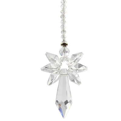 Curcubeu Cristal Înger Suncatcher Chakra Pandantiv Fermec pentru mașină Ușă Perete Fereastră Clopoței de vânt Ornamente agățate Decor pentru cameră