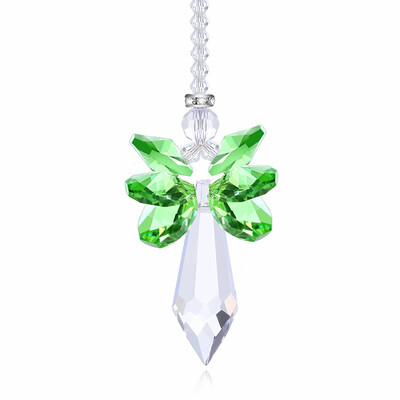 Curcubeu Cristal Înger Suncatcher Chakra Pandantiv Fermec pentru mașină Ușă Perete Fereastră Clopoței de vânt Ornamente agățate Decor pentru cameră
