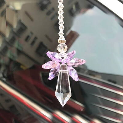 Curcubeu Cristal Înger Suncatcher Chakra Pandantiv Fermec pentru mașină Ușă Perete Fereastră Clopoței de vânt Ornamente agățate Decor pentru cameră