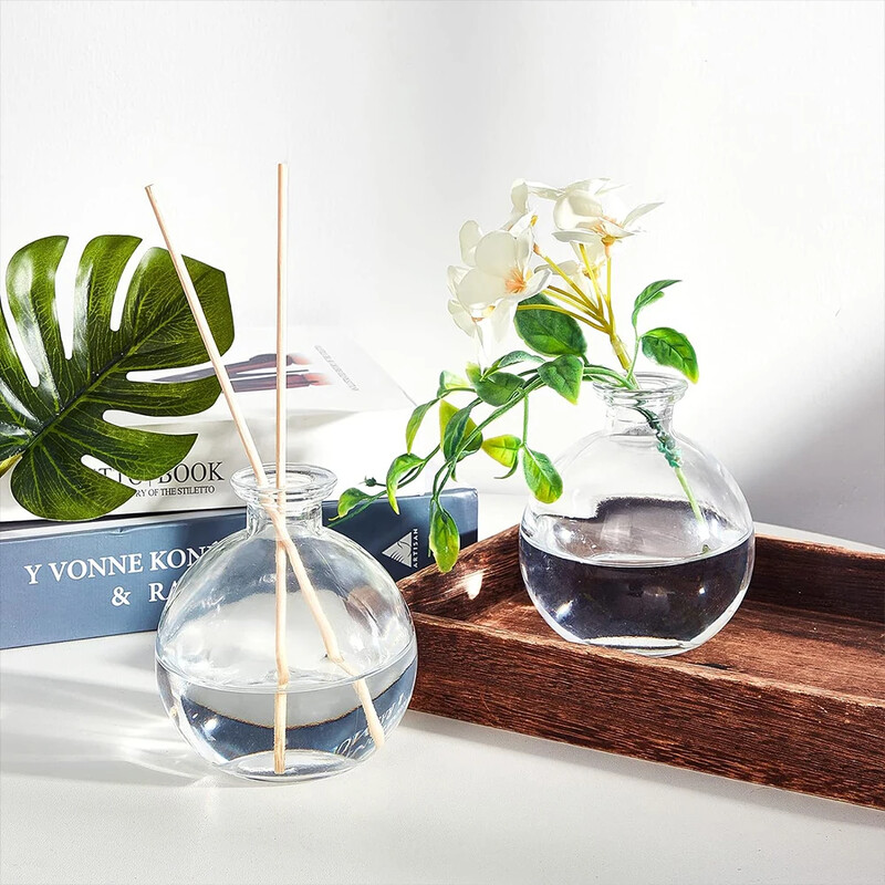 Sferiniai gėrimo buteliai Apvalūs stikliniai buteliai Skaidrūs gėrimo stiklainiai Dideli dekoratyviniai buteliai Vazos Helovino kalėdiniam kostiumui