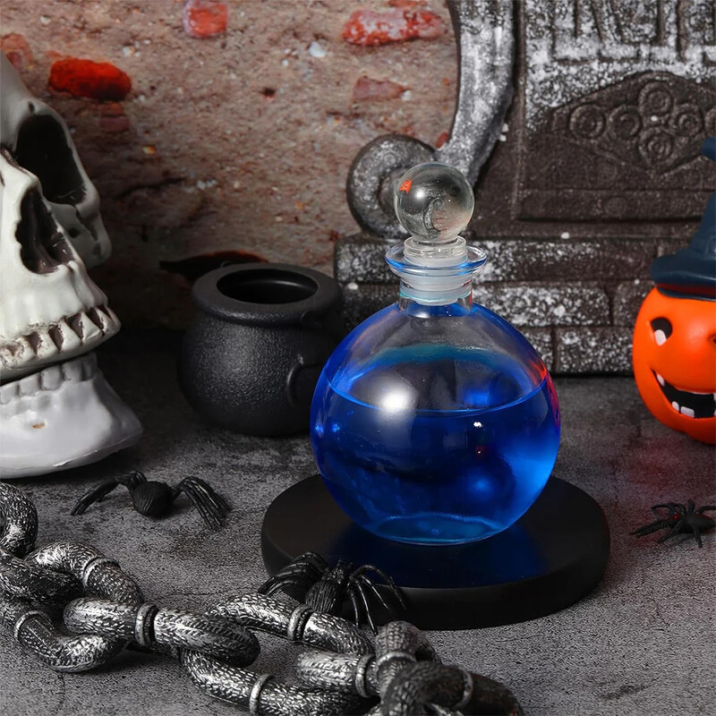 Sferiniai gėrimo buteliai Apvalūs stikliniai buteliai Skaidrūs gėrimo stiklainiai Dideli dekoratyviniai buteliai Vazos Helovino kalėdiniam kostiumui