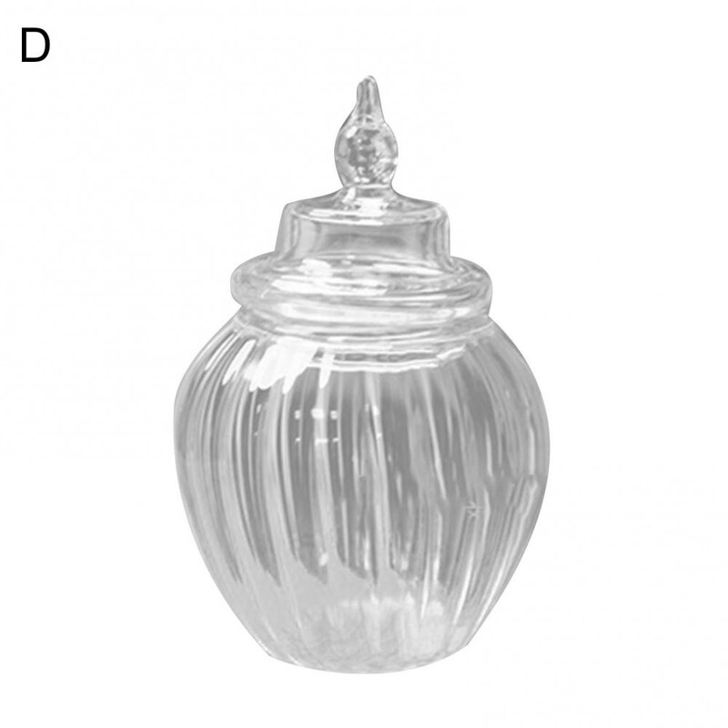 1 vnt. mini stiklinis saldainių butelis Išskirtinis lėlių namelis, miniatiūrinis modeliavimo laikiklis, gali modeliuoti žaislus Stiklinis lėlių namelis saldainių indelis namų dekoras