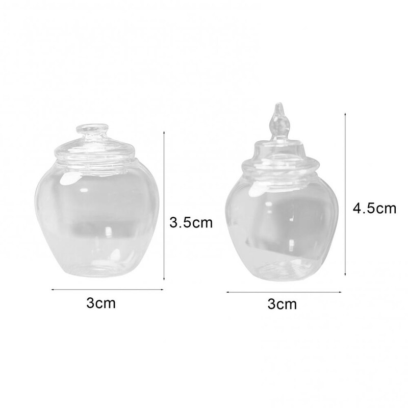 1 vnt. mini stiklinis saldainių butelis Išskirtinis lėlių namelis, miniatiūrinis modeliavimo laikiklis, gali modeliuoti žaislus Stiklinis lėlių namelis saldainių indelis namų dekoras
