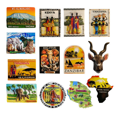 Africa Tanzania Suvenir turistic Autocolant magnetic Frigider Articole de decorare pentru frigider Articole de artizanat Cadouri