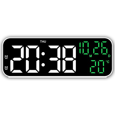 Ceas cu alarmă digital Data și temperatură Afișare săptămâna Mod noapte Ceas de masă Comandă vocală Ceasuri cu LED electronice cu alarmă 12/24 ore