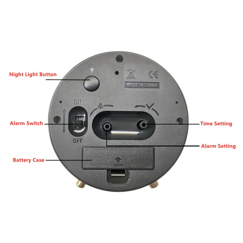 Ceas deșteptător de lux de uz casnic cu lumină nordică Studenții folosesc un ceas simplu cu un ceas deșteptător de masă din metal matuit