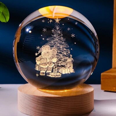 NOU 6 cm 3D Minge de Cristal Planetă Lumină de Noapte Gravat Laser Sistem Solar Glob Astronomie Festival Cadouri Decorare Desktop pentru Acasă