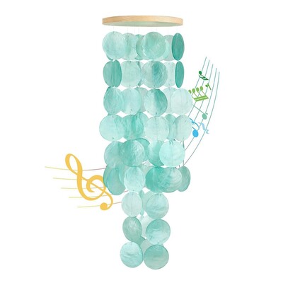 Clopoței de vânt pentru exterior - Shells Windchime Decor în stil costier pentru interior/exterior, decor de grădină, excelent pentru femei