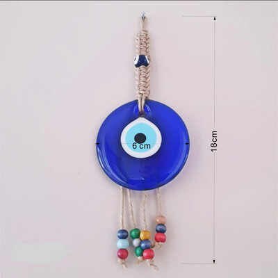 Ochi norocos de sticlă albastru turcesc Evil Eye Pandantiv cu mărgele multicolore agățat pe perete Decorat manual pentru casă living, cadou mașină