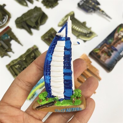 Magneți pentru frigider Dubai, Emiratele Arabe Unite Navigație Hotel Magnetic Frigider Decorat Suvenir turistic Autocolant Magnetic