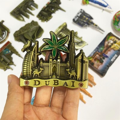 Magneți pentru frigider Dubai, Emiratele Arabe Unite Navigație Hotel Magnetic Frigider Decorat Suvenir turistic Autocolant Magnetic