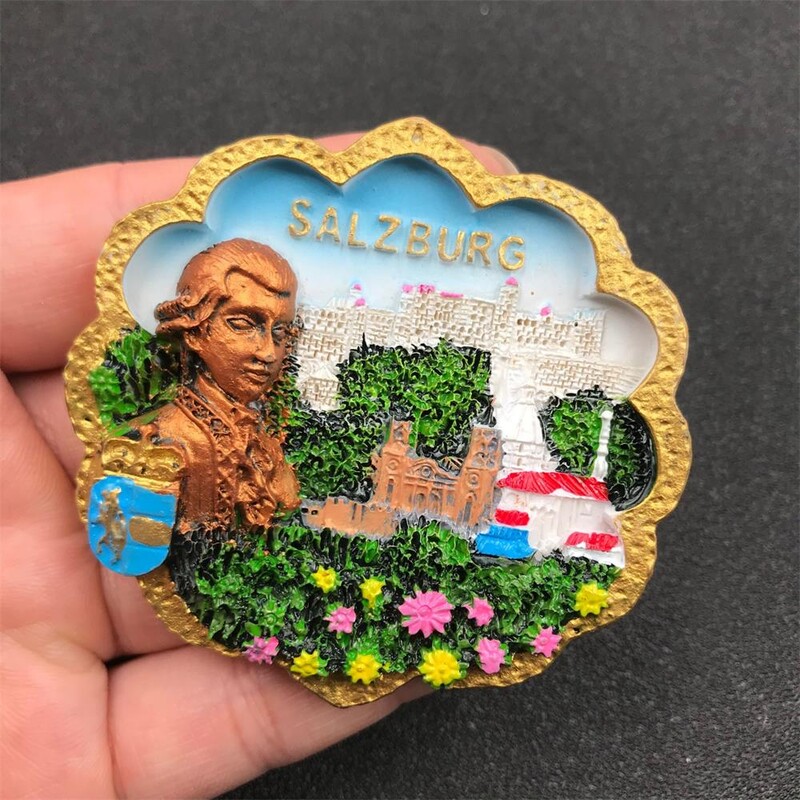 Magneți magnetici pentru frigider Monaco, Franța, Austria, Grecia, suveniruri turistice, rășină 3D, autocolant magnetic pentru decorarea casei