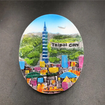 Taiwan Resin 3D Decorative Magnets Tapei City 101 Jioufen Χάρτης Yeliou Geo-Park Taiwan Souvenir Magnet Ψυγείο Δώρα διακόσμηση