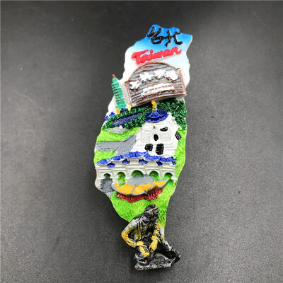 Taiwan Rășină Magneți Decorativi 3D Tapei City 101 Jioufen Harta Yeliou Geo-Park Taiwan Magnet Suvenir Decor Frigider Cadouri