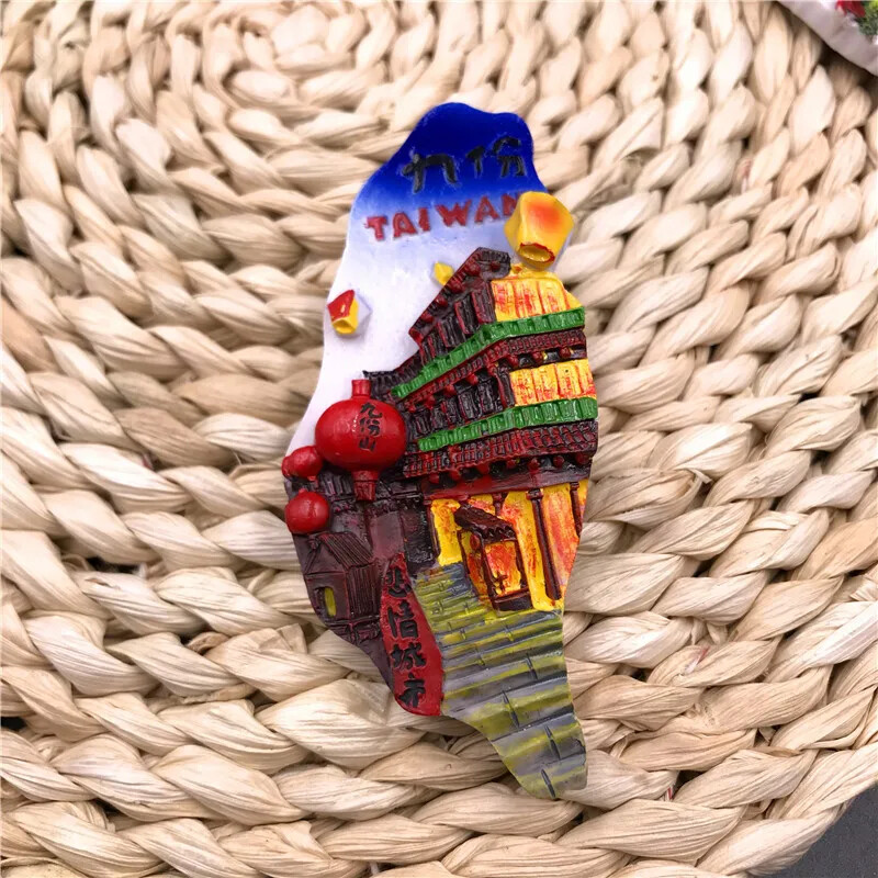Taiwan Rășină Magneți Decorativi 3D Tapei City 101 Jioufen Harta Yeliou Geo-Park Taiwan Magnet Suvenir Decor Frigider Cadouri