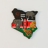 Africa,Kenia,Cinci fiare,steagul național,Stereoscopic 3D,Suveniruri turistice,Pictură pe rășină,Decor pentru casă,Magneți de frigider