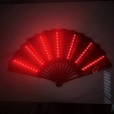 Ventilator de mână pliabil cu lumină LED, strălucitoare, fluorescentă, decolorare, performanță nocturnă, DJ, bar, club, decor pentru petreceri, fără baterie