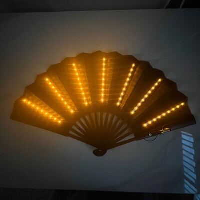 Ventilator de mână pliabil cu lumină LED, strălucitoare, fluorescentă, decolorare, performanță nocturnă, DJ, bar, club, decor pentru petreceri, fără baterie