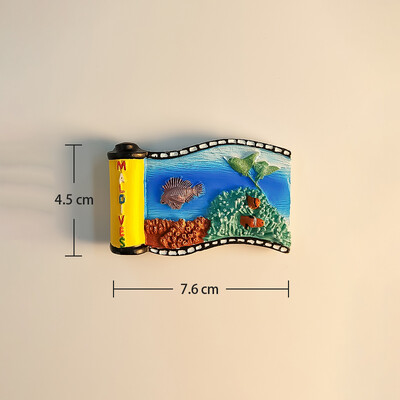 Maldive, vedere la plajă și la mare, turism popular, stereoscopic 3D, meșteșuguri, comemorare de călătorie, decorare pentru casă, magneți de frigider