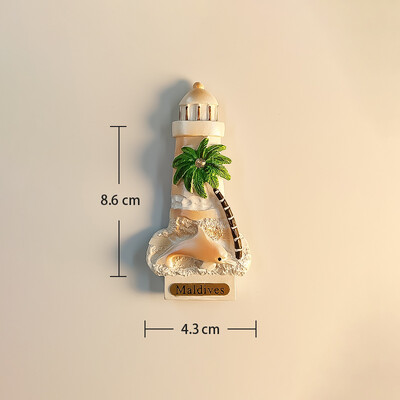 Maldive, vedere la plajă și la mare, turism popular, stereoscopic 3D, meșteșuguri, comemorare de călătorie, decorare pentru casă, magneți de frigider