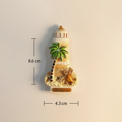 Maldive, vedere la plajă și la mare, turism popular, stereoscopic 3D, meșteșuguri, comemorare de călătorie, decorare pentru casă, magneți de frigider