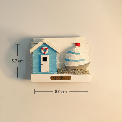 Maldive, vedere la plajă și la mare, turism popular, stereoscopic 3D, meșteșuguri, comemorare de călătorie, decorare pentru casă, magneți de frigider