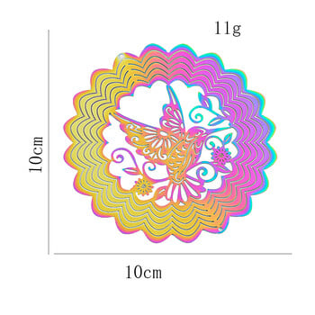 Χρώμα ντεγκραντέ Hummingbird Wind Spinner Chimes Catcher Sunflower 3D Whirligigs Μαγικό οπτικό εφέ Κρεμαστή αυλή Διακόσμηση κήπου