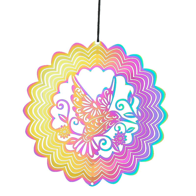 Gradient de culoare Colibri Wind Spinner Chimes Catcher Floarea-soarelui 3D Whirligigs Efect vizual magic Agățat curte Decor de grădină