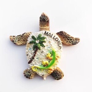 Creativă Țestoasă de mare Vânt de mare Suvenir de călătorie Spania Mallorca Artizanat decorativ Cadou autocolant magnetic pentru frigider
