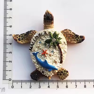 Creativă Țestoasă de mare Vânt de mare Suvenir de călătorie Spania Mallorca Artizanat decorativ Cadou autocolant magnetic pentru frigider