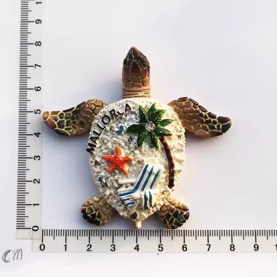 Creativă Țestoasă de mare Vânt de mare Suvenir de călătorie Spania Mallorca Artizanat decorativ Cadou autocolant magnetic pentru frigider
